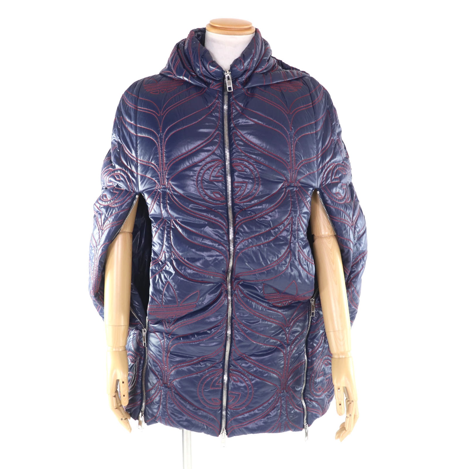 未使用品 グッチ×アディダス ポンチョ ネイビー メンズ S 727794