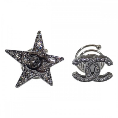 シャネル CHANEL ココマーク スター 2個セット ヘアアクセサリー GP ラインストーン シルバー レディース【中古】【Aランク】
