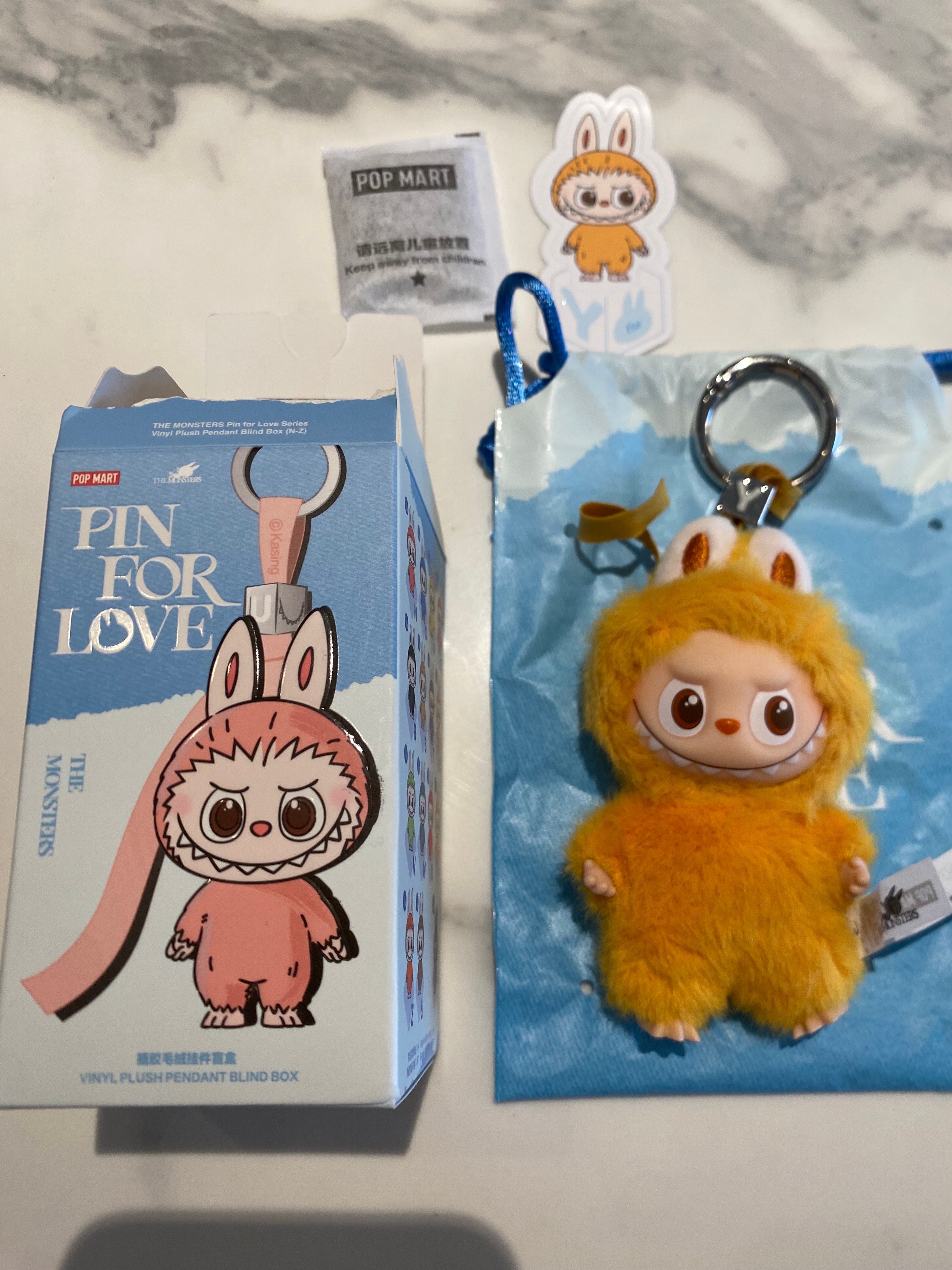 POP MART THE MONSTERS (LABUBU) Pin for Love Series-Vinyl Plush Pendant (N-Z) Y