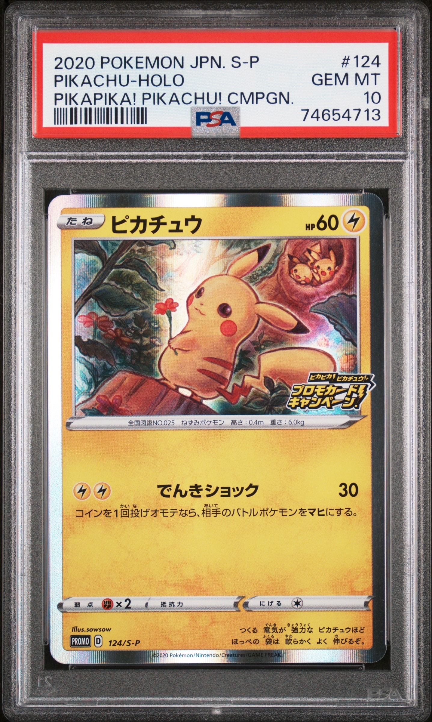 ピカチュウ: プロモ P [S-P 124](ピカピカ!ピカチュウ!プロモカードキャンペーン)