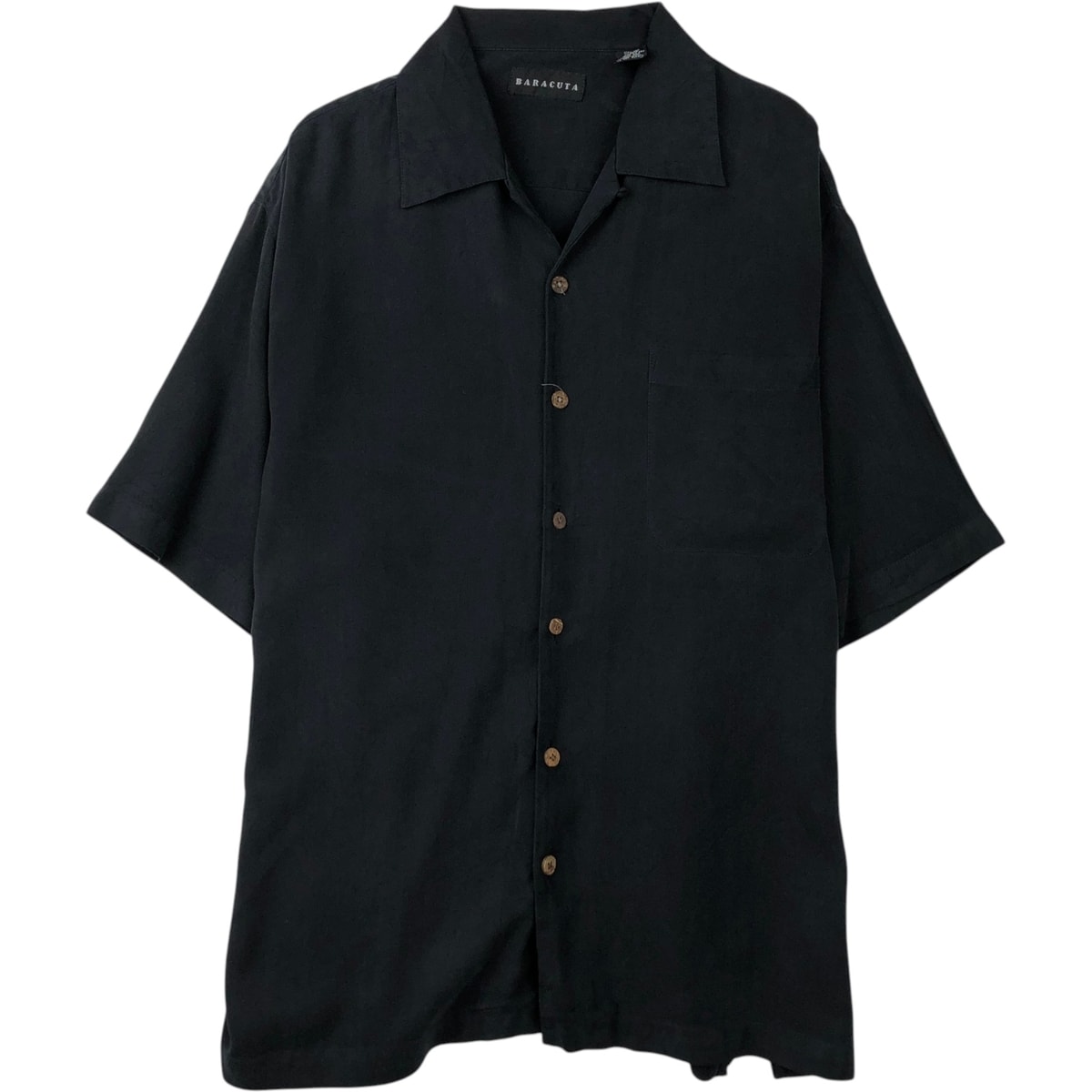 古着 BARACUTA 半袖 オープンカラー シルクシャツ ボックスシャツ メンズL相当/eaa639525