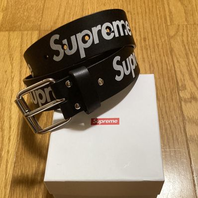 Supreme Repeat Leather Belt "Black" (23SS)