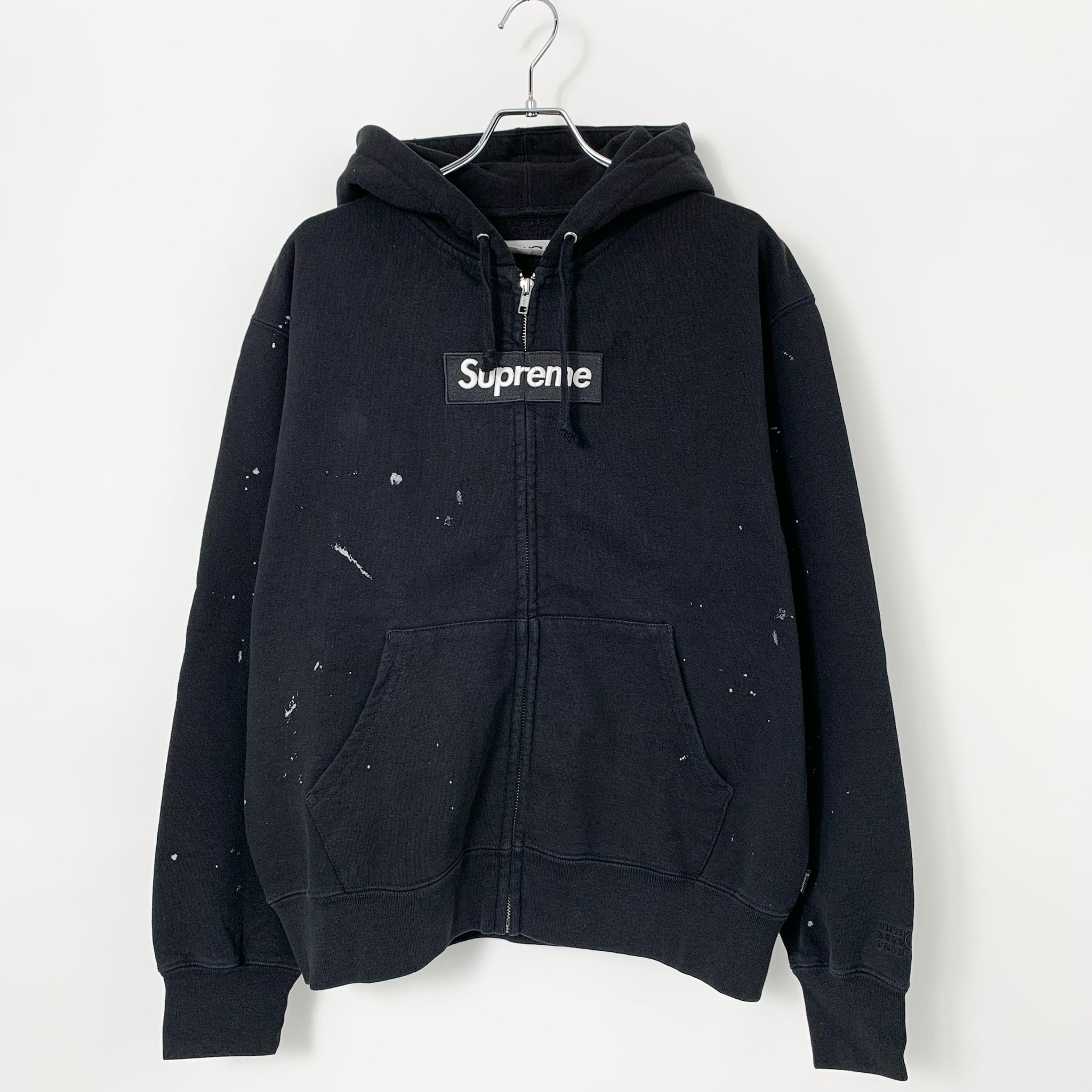 Supreme x MM6 Maison Margiela Box Logo Zip Up Hooded Sweatshirt "Black"