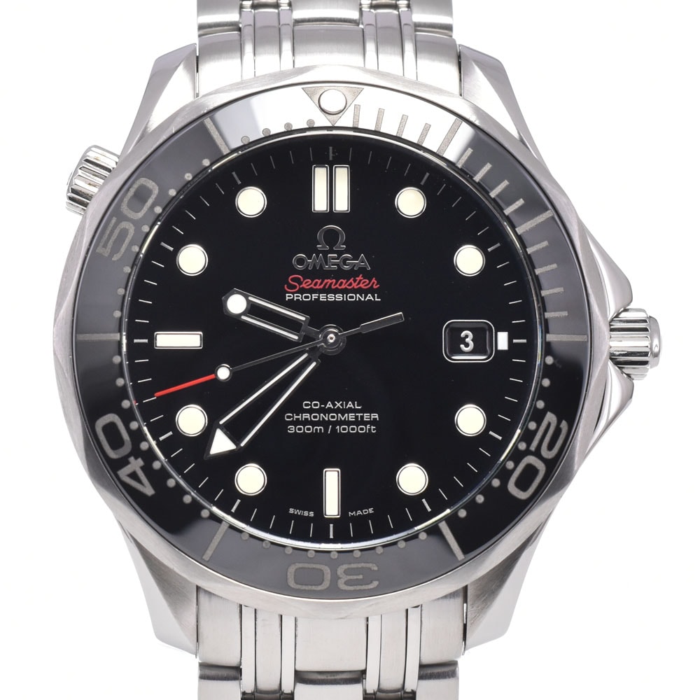 オメガ OMEGA 212.30.41.20.01.003 シーマスター ダイバー クロノメーター CO-AXIAL ブラック 自動巻き メンズ 保証書付き 腕時計 H#150024