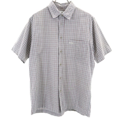 Calvin klein Jeans カルバンクラインジーンズ 半袖 チェックシャツ S グレー