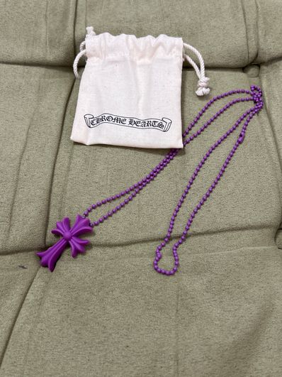 Rubber CH Cross Silicon Necklace Purple
