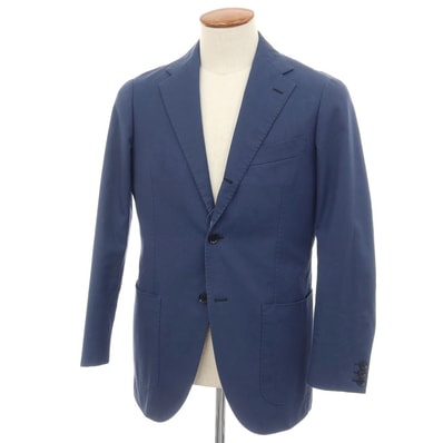 【中古】ビームスエフ BEAMS F コットン 3B テーラードジャケット ネイビーブルー【サイズ46】【メンズ】