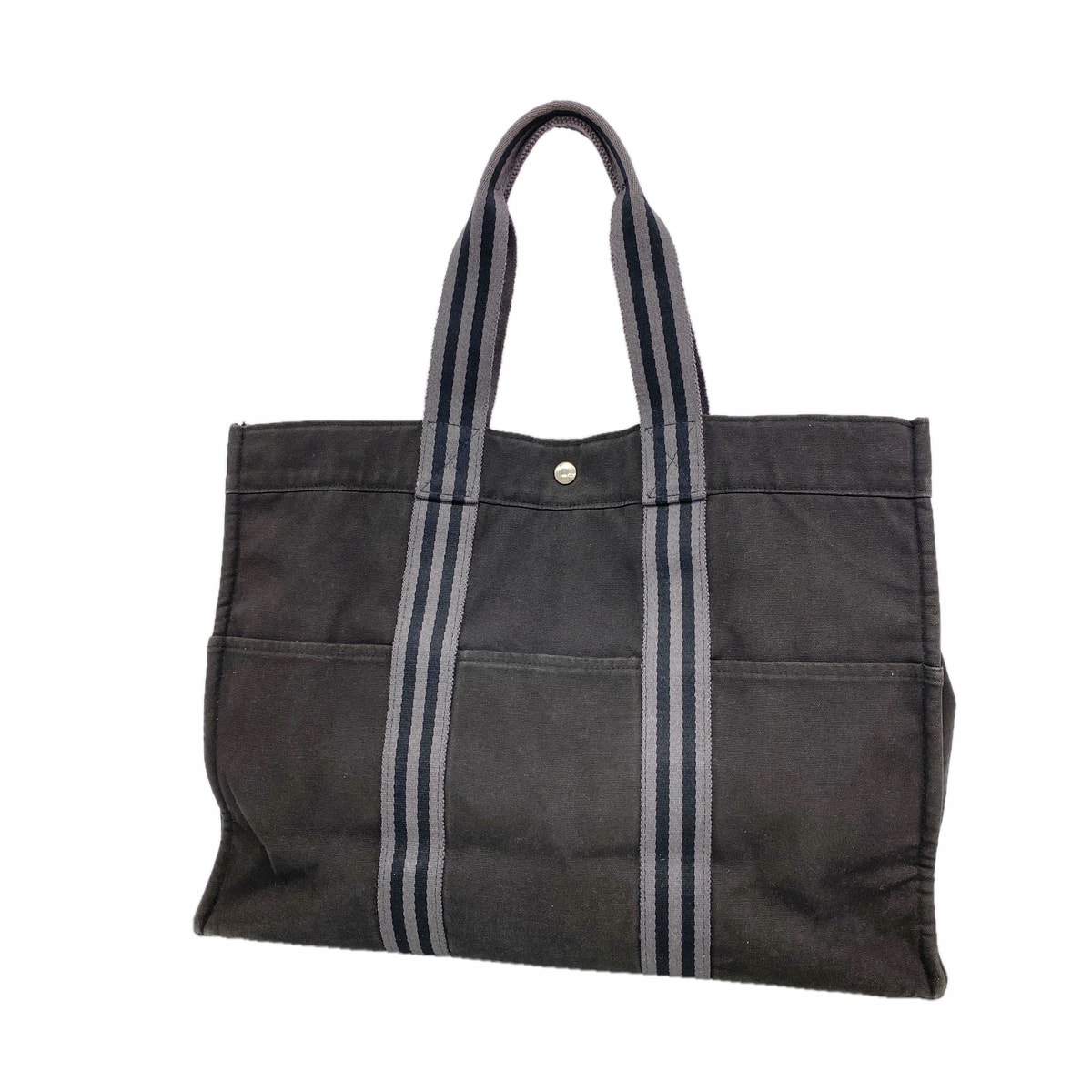 【6kc2024】エルメス トートバッグ フールトゥGM キャンバス ブラック シルバー金具【中古】メンズ レディース ユニセックス