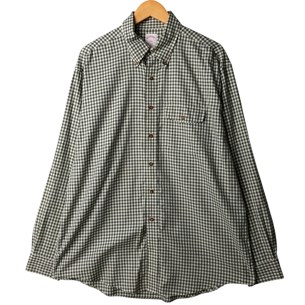 古着 ブルックスブラザーズ Brooks Brothers 346 ギンガムチェック 長袖 ボタンダウンチェックシャツ メンズL相当/eaa594535