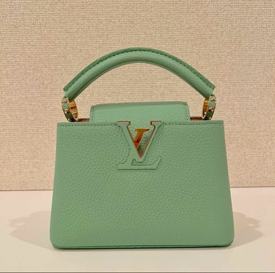 Louis Vuitton Capucines Mini Taurillon Leather "Green/Pink"