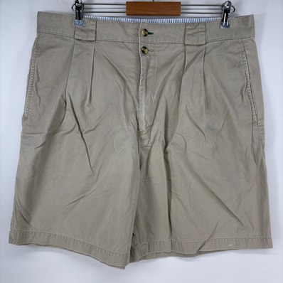 古着 トミーヒルフィガー TOMMY HILFIGER ショートパンツ チノパン ツータック ハーフパンツ 大きいサイズ w38 ベージュ メンズ