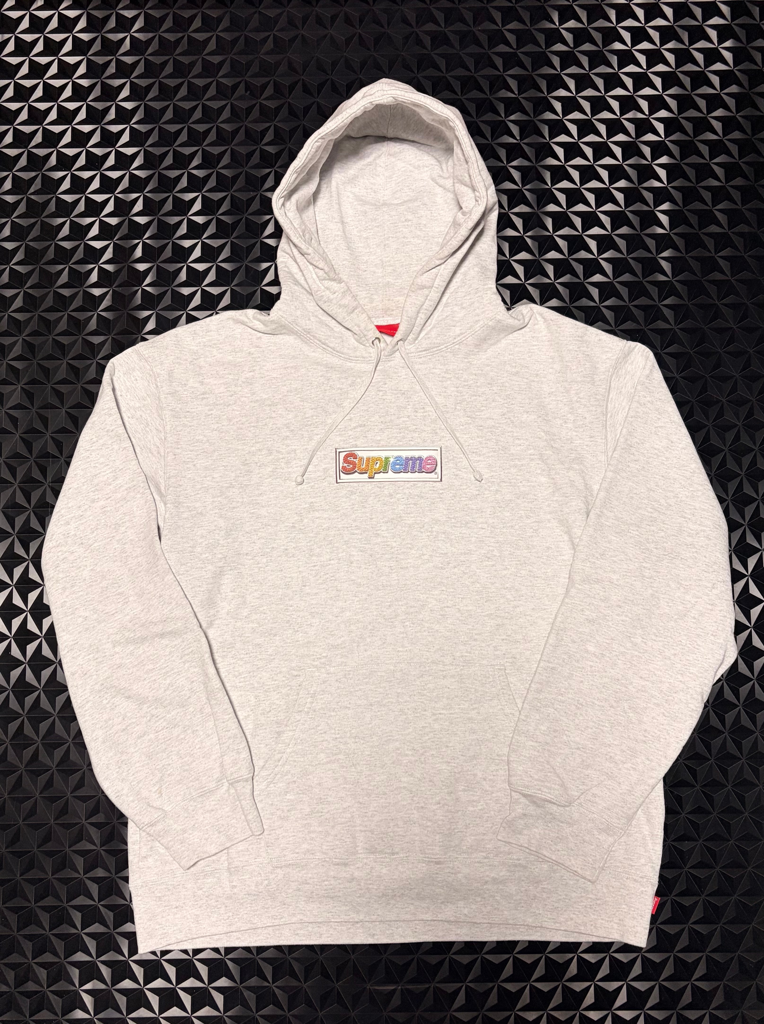 Supreme Bling Box Logo Hooded Sweatshirt "Ash Grey"