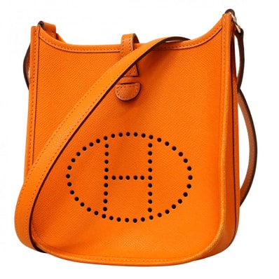 【6de6149】エルメス ショルダーバッグ エヴリンTPM ヴォーエプソン オレンジ シルバー金具 □H刻印【中古】レディース