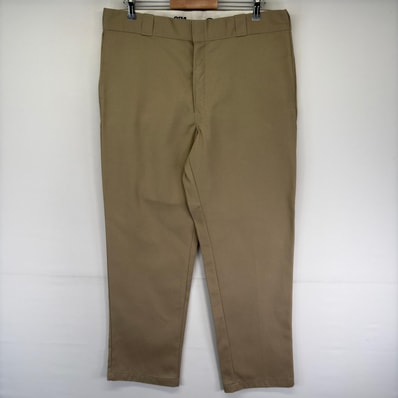 古着 ディッキーズ Dickies パンツ チノパン スラックス ワーク ワンポイント ストレート ジップ 874 w38 L32 ベージュ系 メンズ