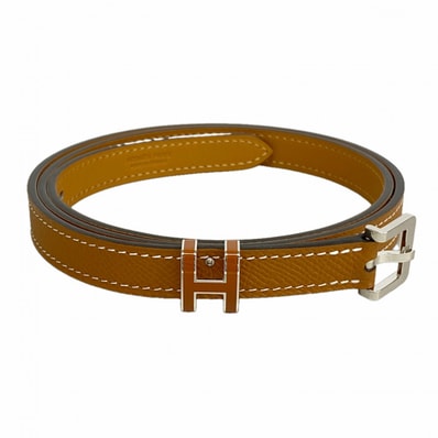【6ee6543】エルメス ベルト ポップH ヴォーエプソン ゴールド シルバー金具 U刻印【中古】レディース