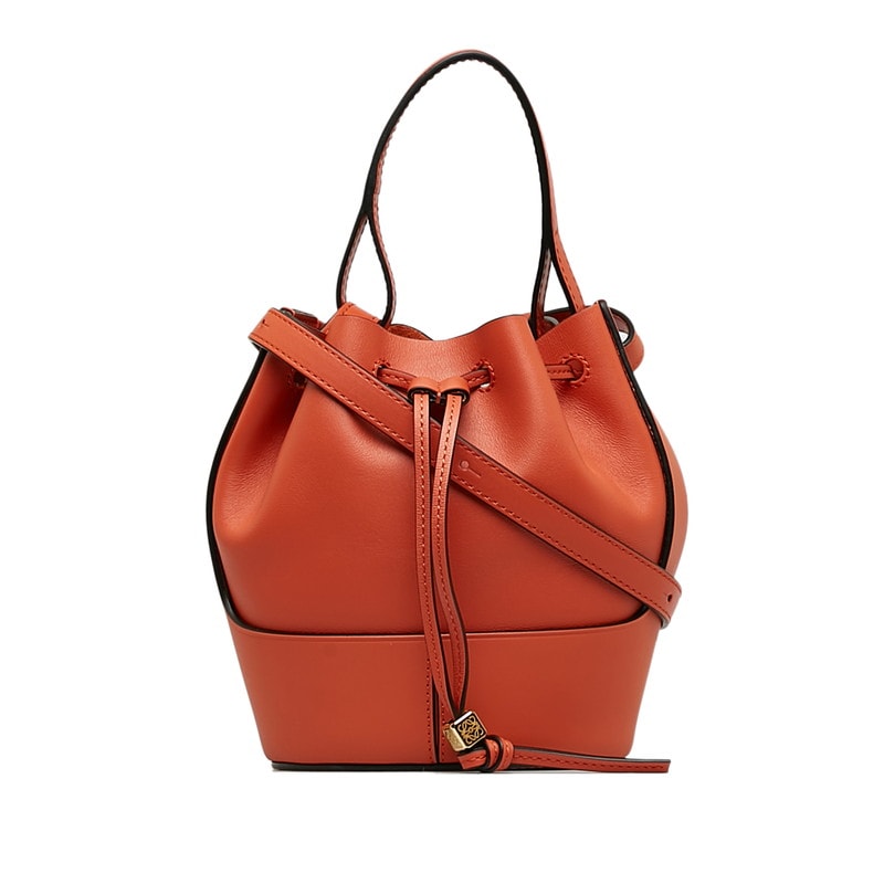 ロエベ バルーンバッグ ミニ ショルダーバッグ ハンドバッグ 2WAY オレンジ レザー レディース LOEWE 中古