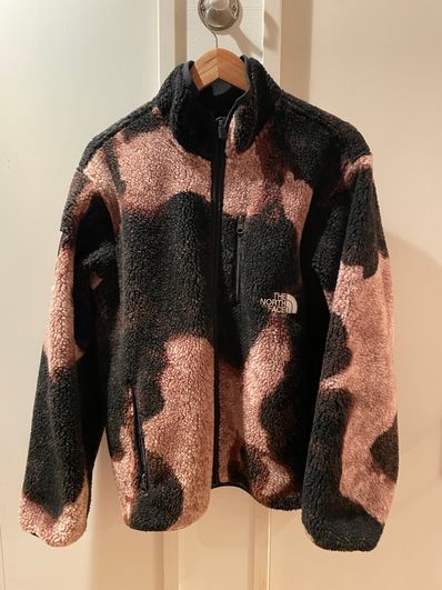 Supreme x The North Face Bleached Denim Print Fleece Jacket "Black"