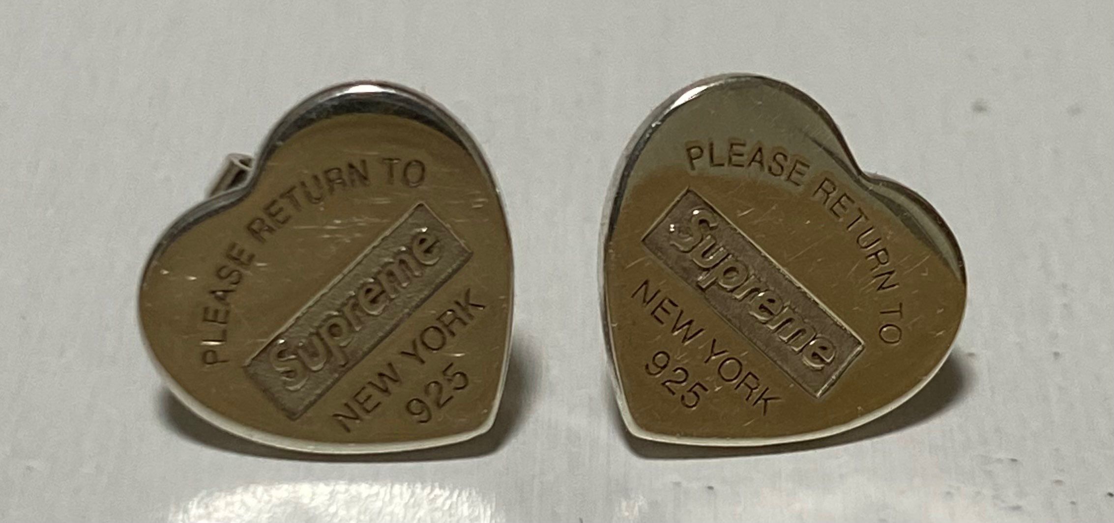 Supreme / Tiffany & Co. Return to Tiffany Heart Tag Stud Earrings (Set of 2) "Silver"