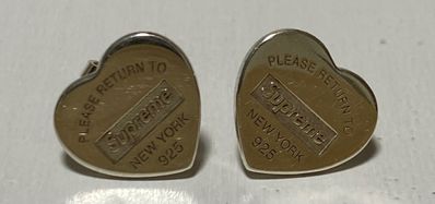 Supreme / Tiffany & Co. Return to Tiffany Heart Tag Stud Earrings (Set of 2) "Silver"