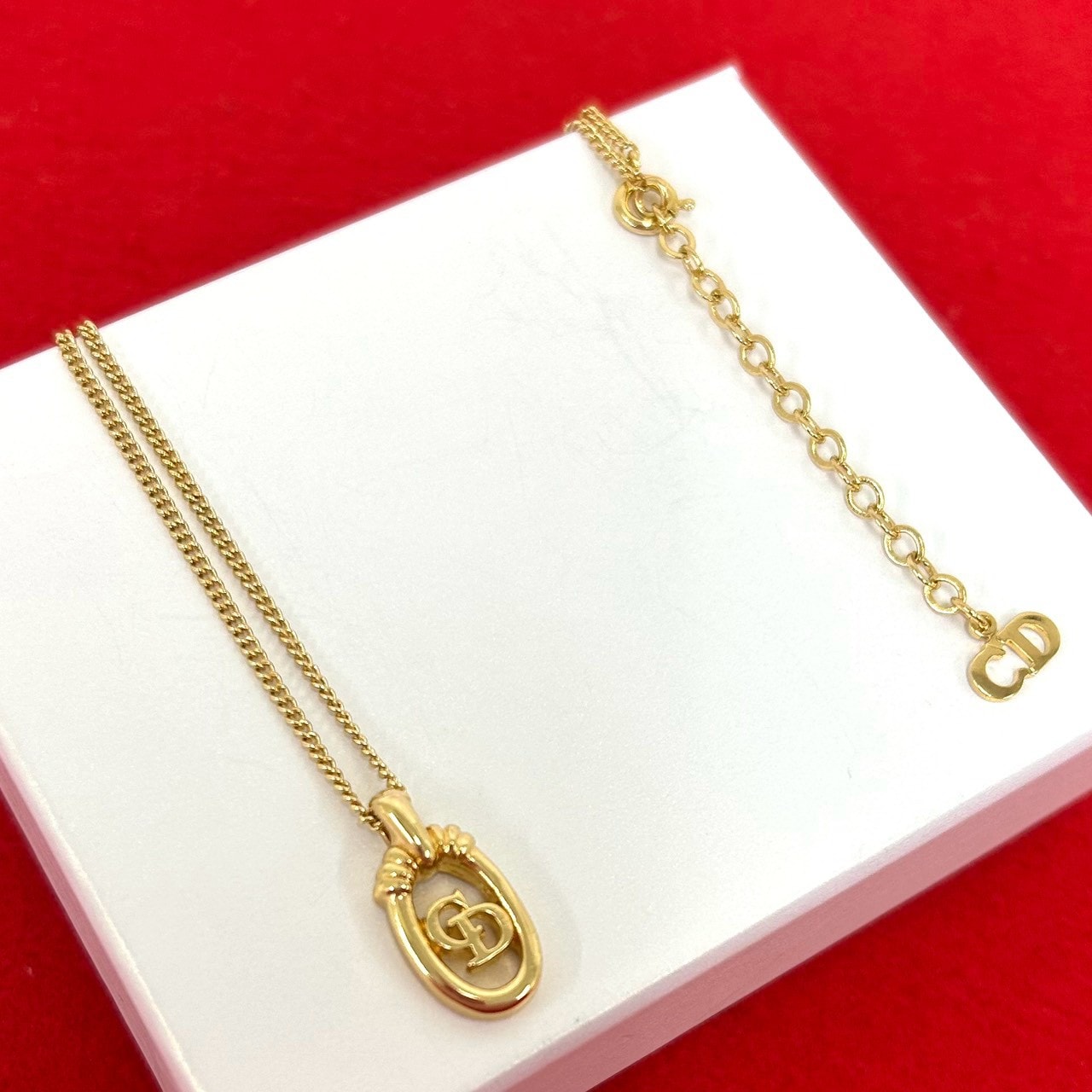 Christian Dior ディオール CD ロゴ ネックレス GP ネックレス ゴールド
 454-3