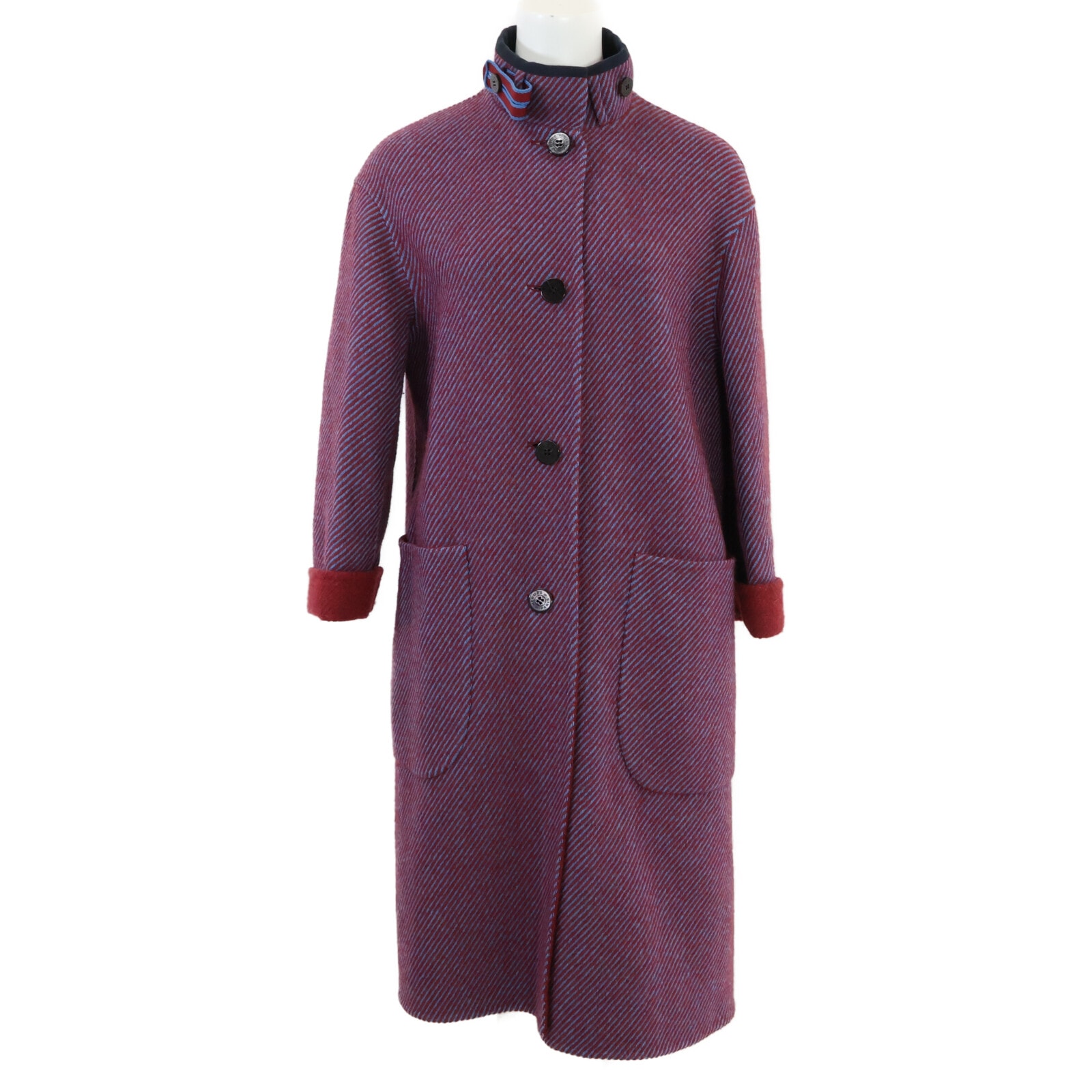 エルメス ウール スタンドカラーコート 34