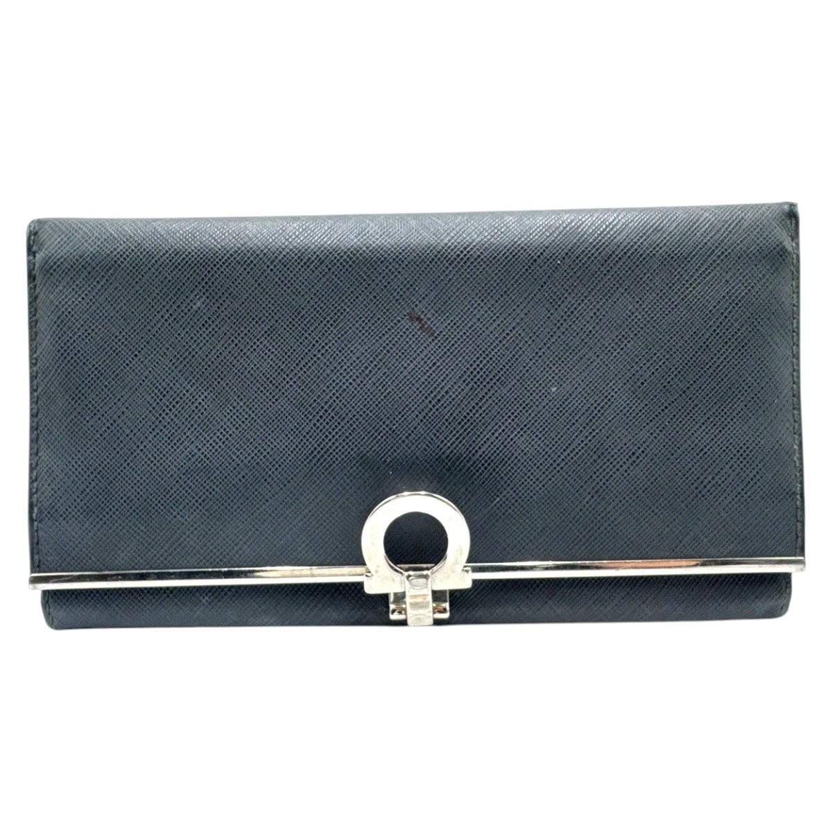 Salvatore Ferragamo サルヴァトーレフェラガモ ガンチーニ金具 ブラック 黒 レザー 長財布 ロングウォレット 604830 【中古】