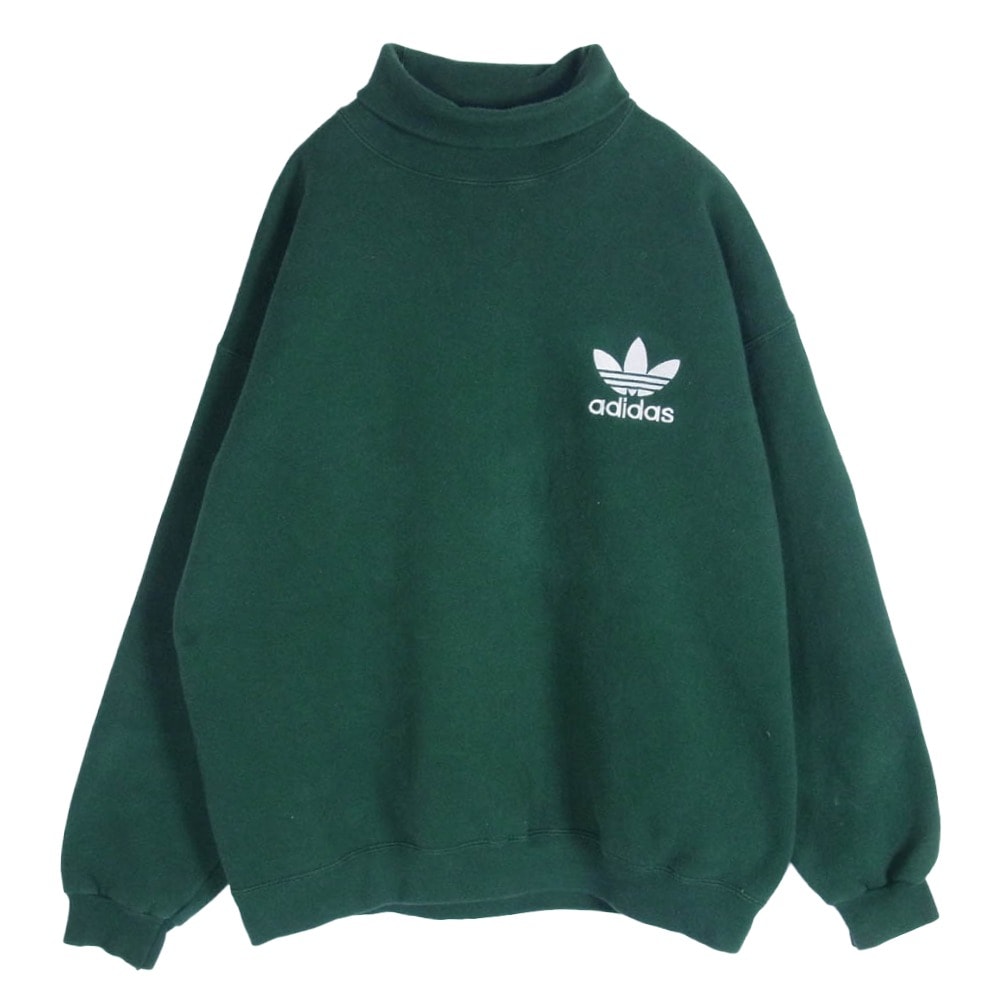 adidas アディダス スウェット 90s USA製 タートルネック スウェット トレーナー グリーン系 M【中古】