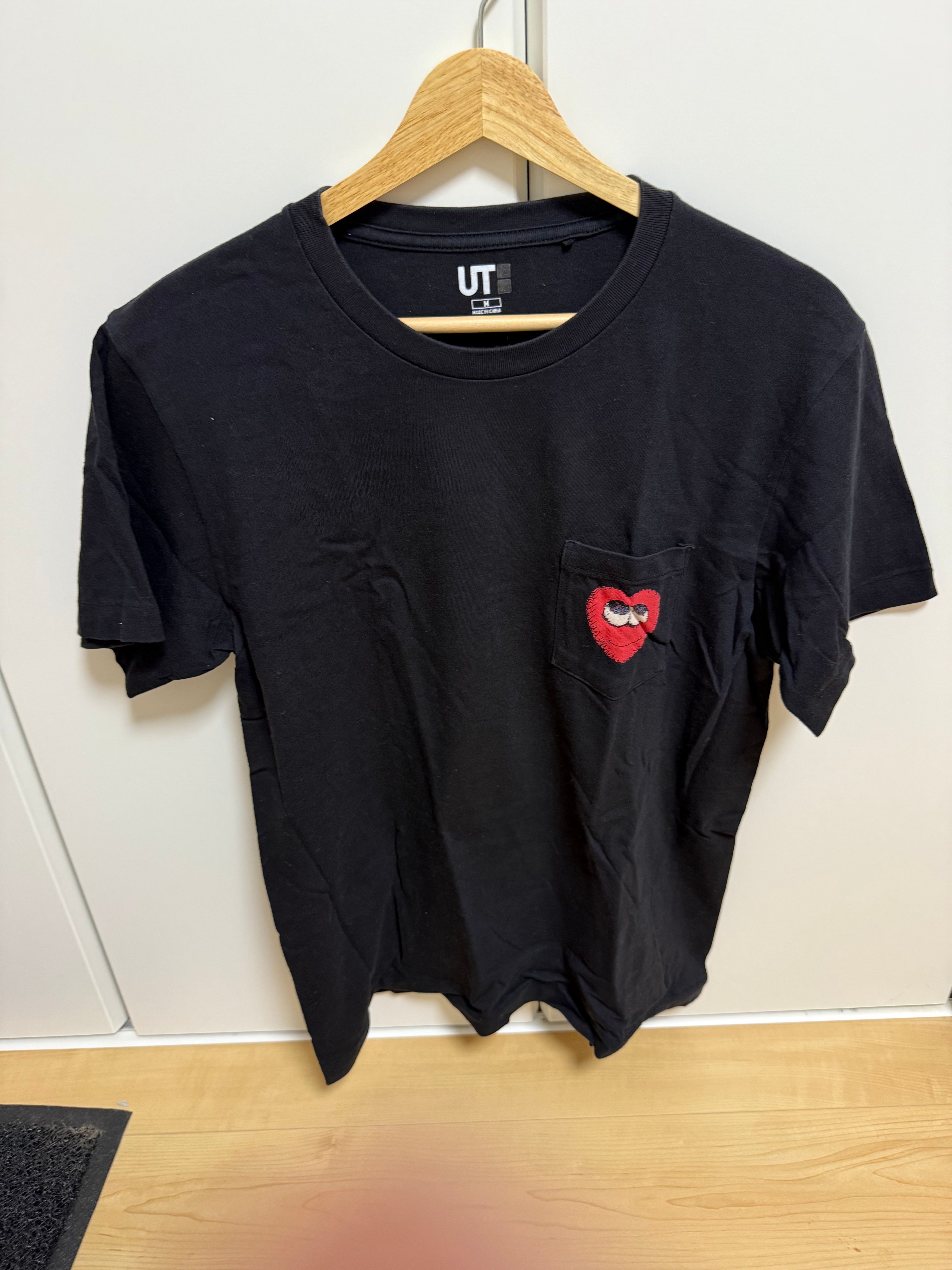 KAWS x Uniqlo Heart Pocket Tee "Black"