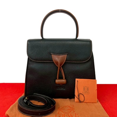 LOEWE ロエベ ロゴ レザー ショルダーバッグ ブラック
74583