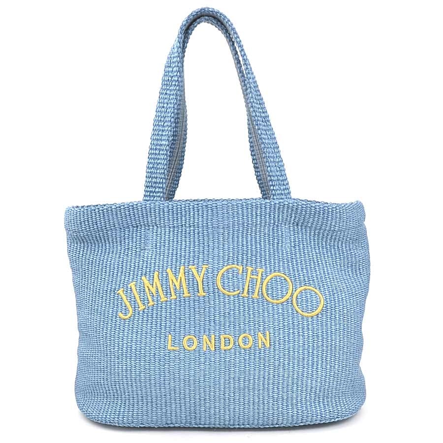 ジミーチュウ JIMMY CHOO ショルダーバッグ ラフィア ブルー レディース【中古】 r11307k