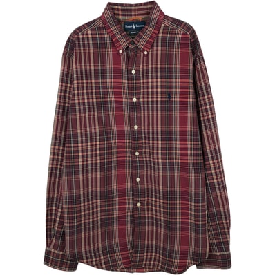 古着 ラルフローレン Ralph Lauren CLASSIC FIT 長袖 ボタンダウンチェックシャツ メンズXL相当/eaa652077