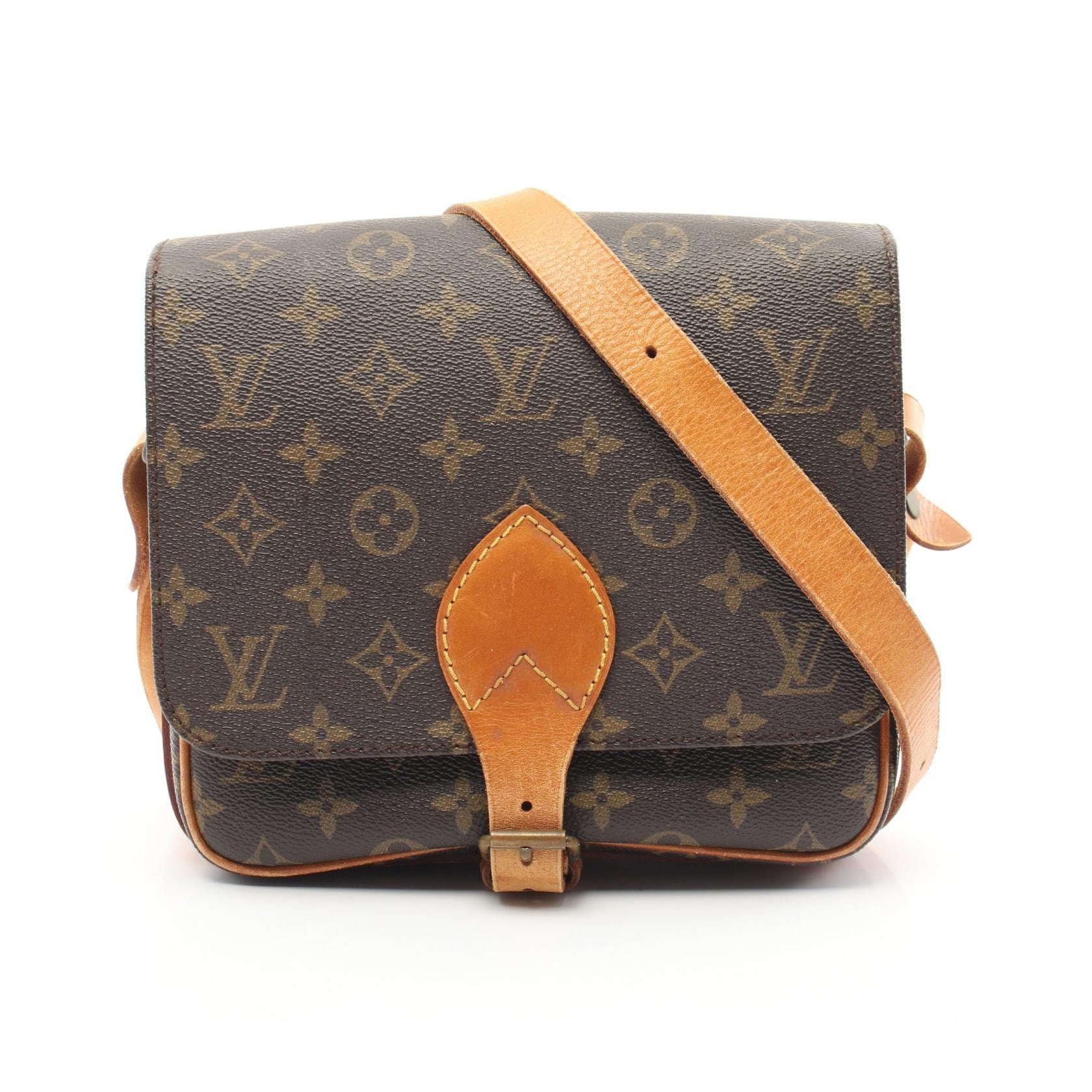 ルイ・ヴィトン LOUIS VUITTON カルトシエールMM ショルダーバッグ バッグ PVCコーティングキャンバス レザー モノグラム レディース ブラウン系 M51253 【中古】