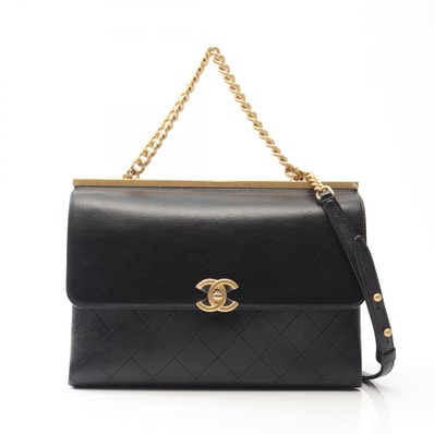 シャネル CHANEL マトラッセ 2WAY ショルダーバッグ バッグ ラムスキン(羊革) レディース ブラック系 【中古】