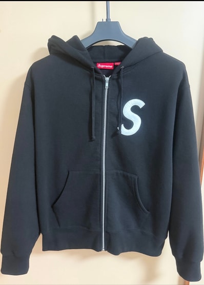 Supreme S Logo Zip Up Hooded Sweatshirt "Black" (FW24)