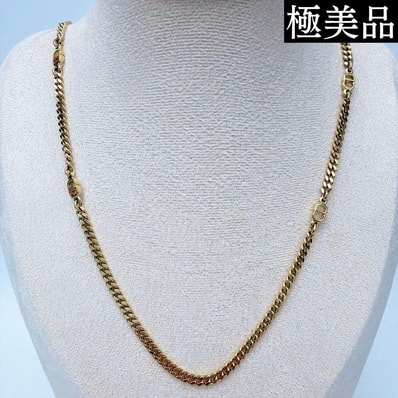 【極美品】Christian Dior クリスチャンディオール CDロゴ ネックレス ゴールド ヴィンテージ アクセサリー
