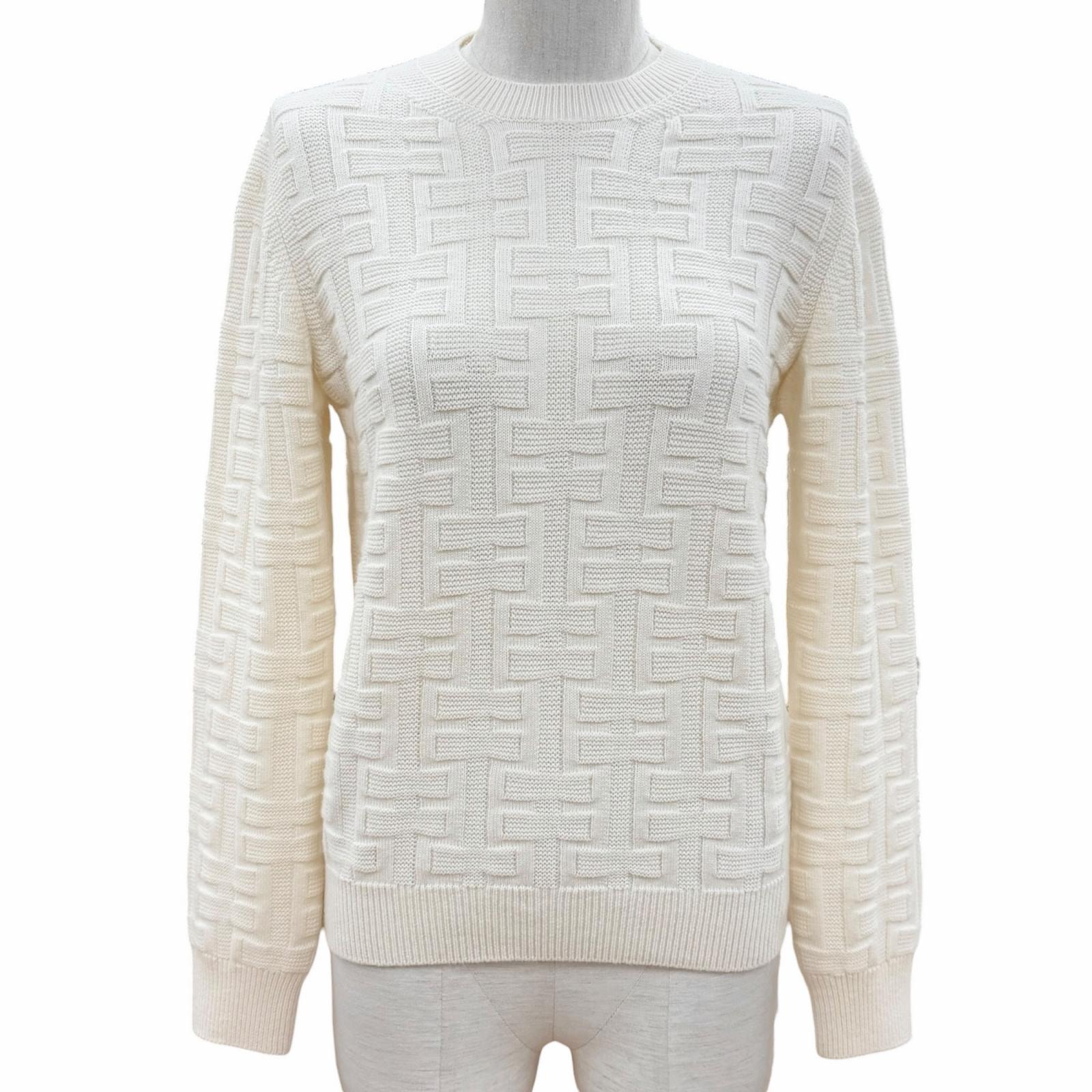 未使用品 エルメス ニット オフホワイト レディース 36