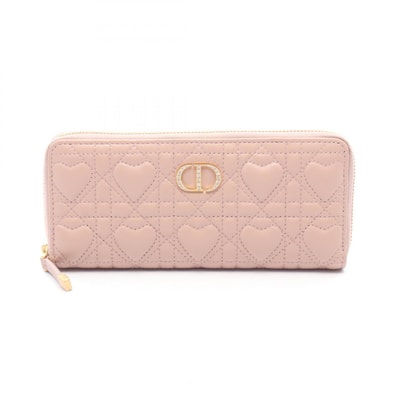 ディオール Dior MISS CARO VOYAGEUR ハートカナージュ ラウンド長財布 財布 ラムスキン(羊革) レディース ピンク系 S4209UJNH_M42P 【中古】