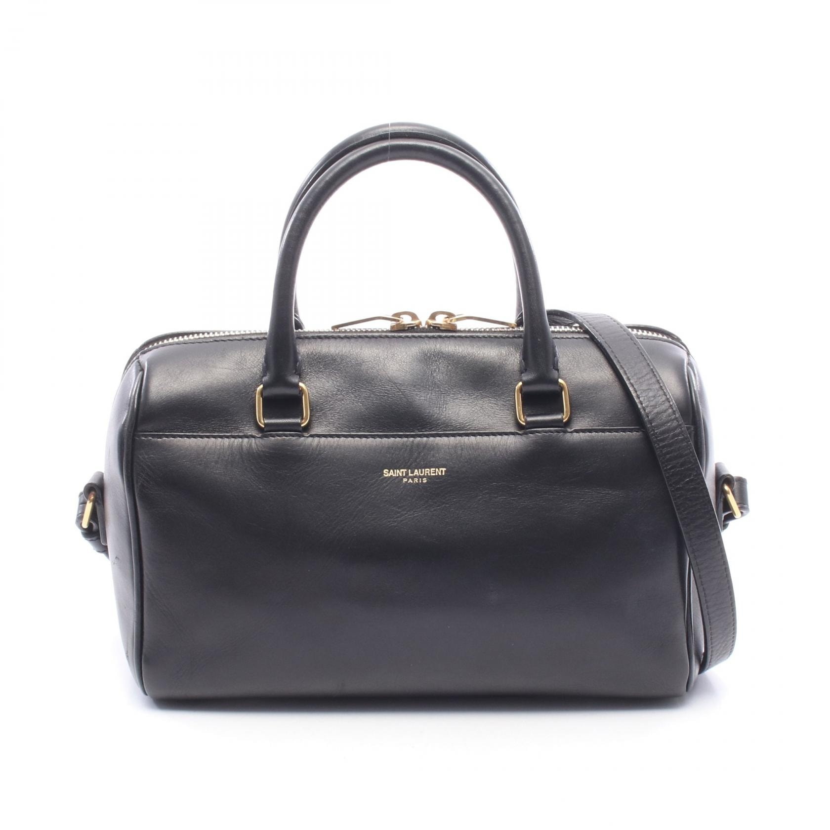 サンローランパリ SAINT LAURENT PARIS ベイビーダッフル 2WAY ハンドバッグ バッグ レザー レディース ブラック系 330958 BOF0J 【中古】