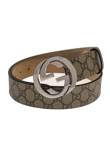 GUCCI GG Supreme Belt With G Buckle "Beige/Ebony"
