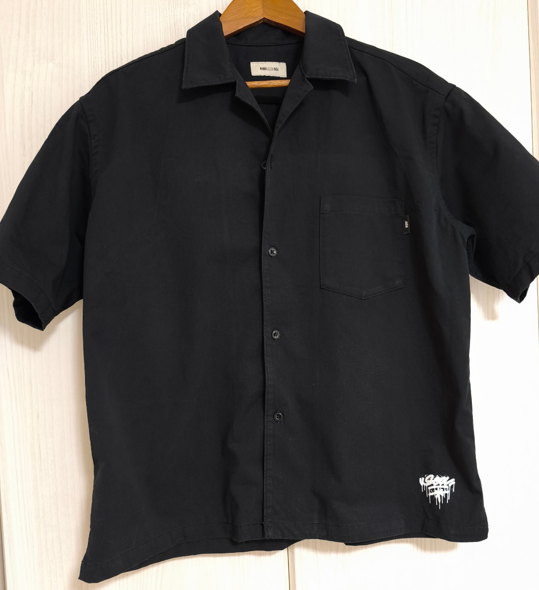 WIND AND SEA x IT'S A LIVING Open Collar S/S Shirt "Black"