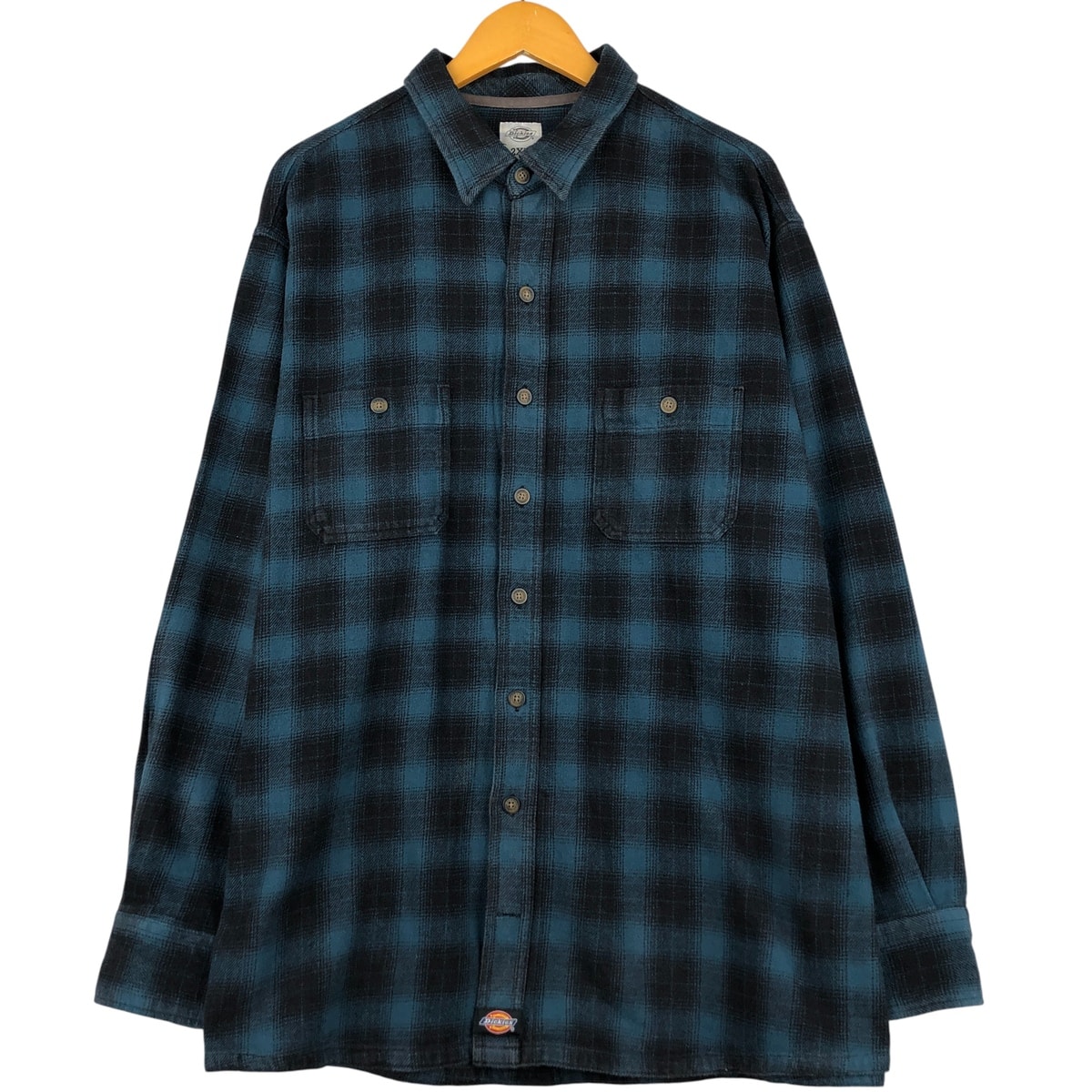 古着 ディッキーズ Dickies オンブレチェック 長袖 フランネルチェックシャツ メンズXXL相当/eaa598338