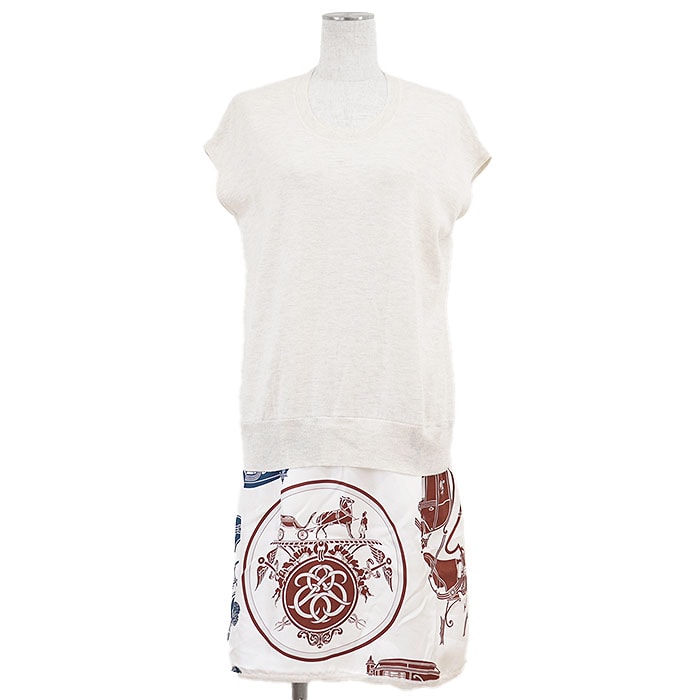 ★未使用級★23ss★エルメス★カフタン ワンピース ツイルレーヌ レディース やや傷や汚れあり】エルメス ツイルレーヌ カシミヤ/コットン