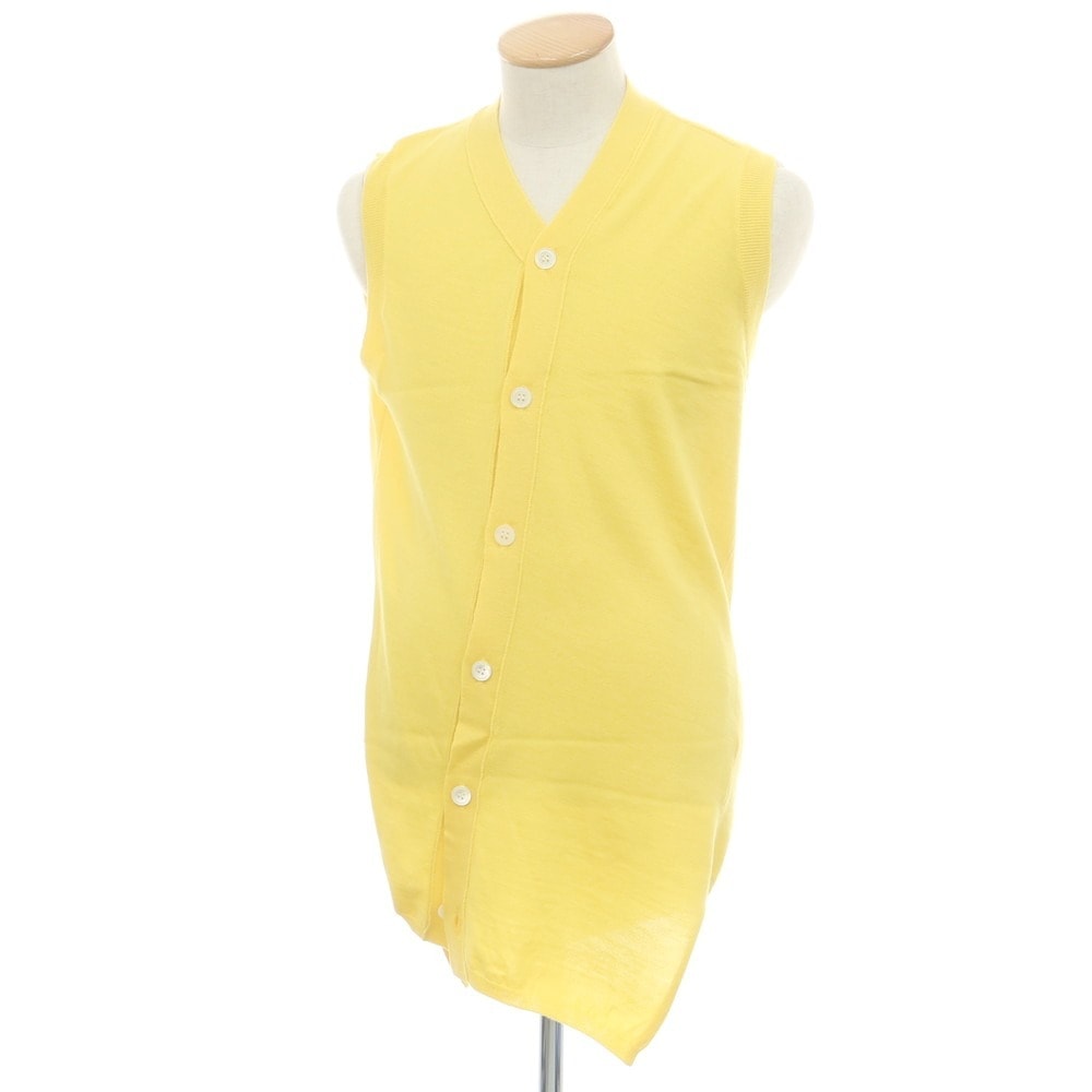 【中古】コムデギャルソンシャツ COMME des GARCONS SHIRT 2024年秋冬 ウール ロングニットベストカーディガン イエロー【サイズS】【メンズ】