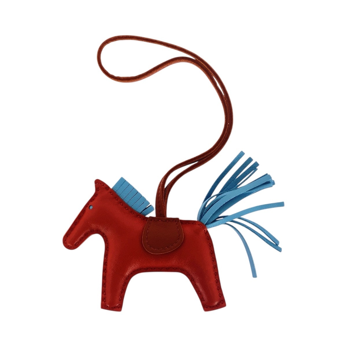 美品 HERMES エルメス ロデオ ペガサスPM レッド ブラウン ライトブルー アニョーミロ スイフト/ キーホルダー バッグチャーム A刻印 506291 【中古】