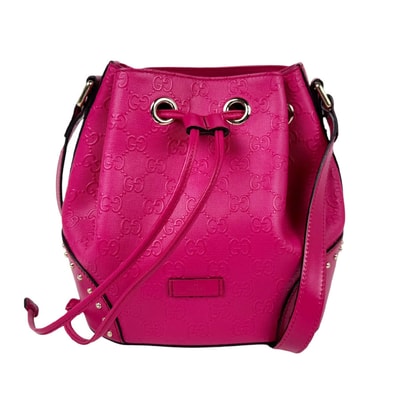 グッチ GUCCI ショルダーバッグ ブライト ディアマンテ レザー マゼンタ レディース 354229【中古】 z11223