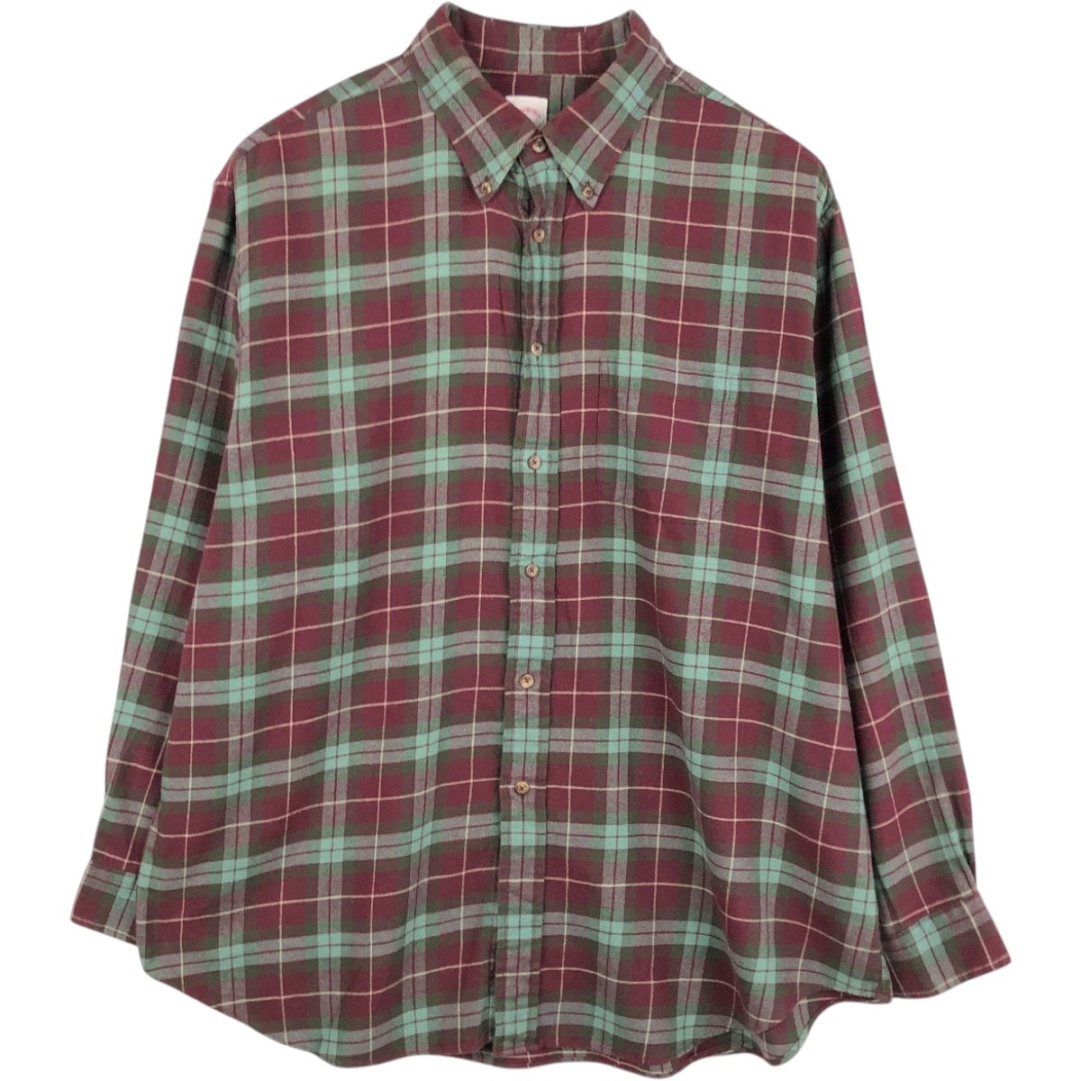 古着 ブルックスブラザーズ Brooks Brothers 346 長袖 ボタンダウン ライトネルチェックシャツ メンズXL相当/eaa675464
