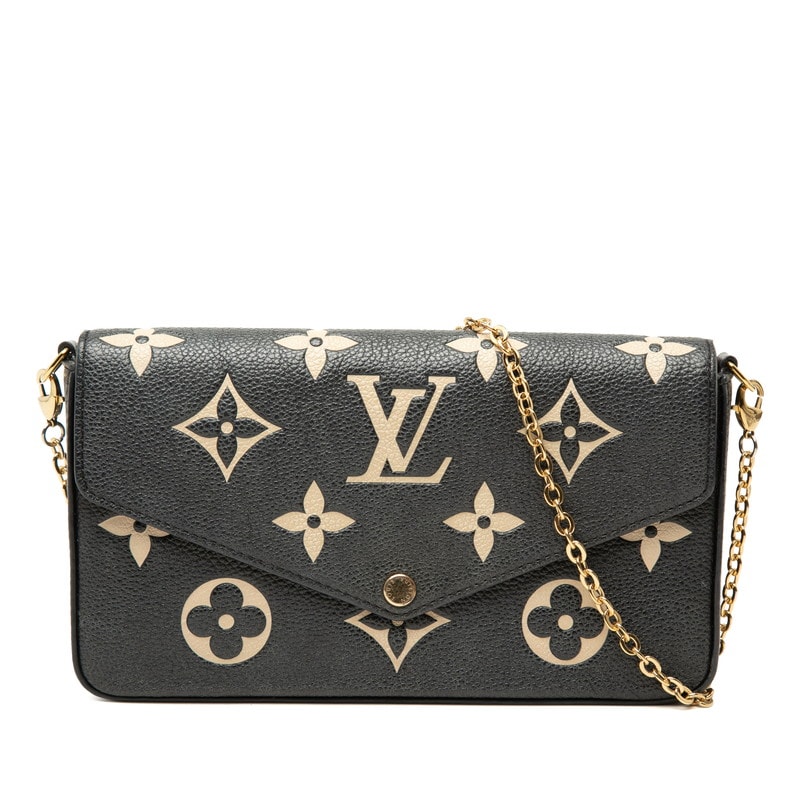 Louis Vuitton Bicolor Monogram Empreinte Leather Pochette Felicie "Noir/Beige"