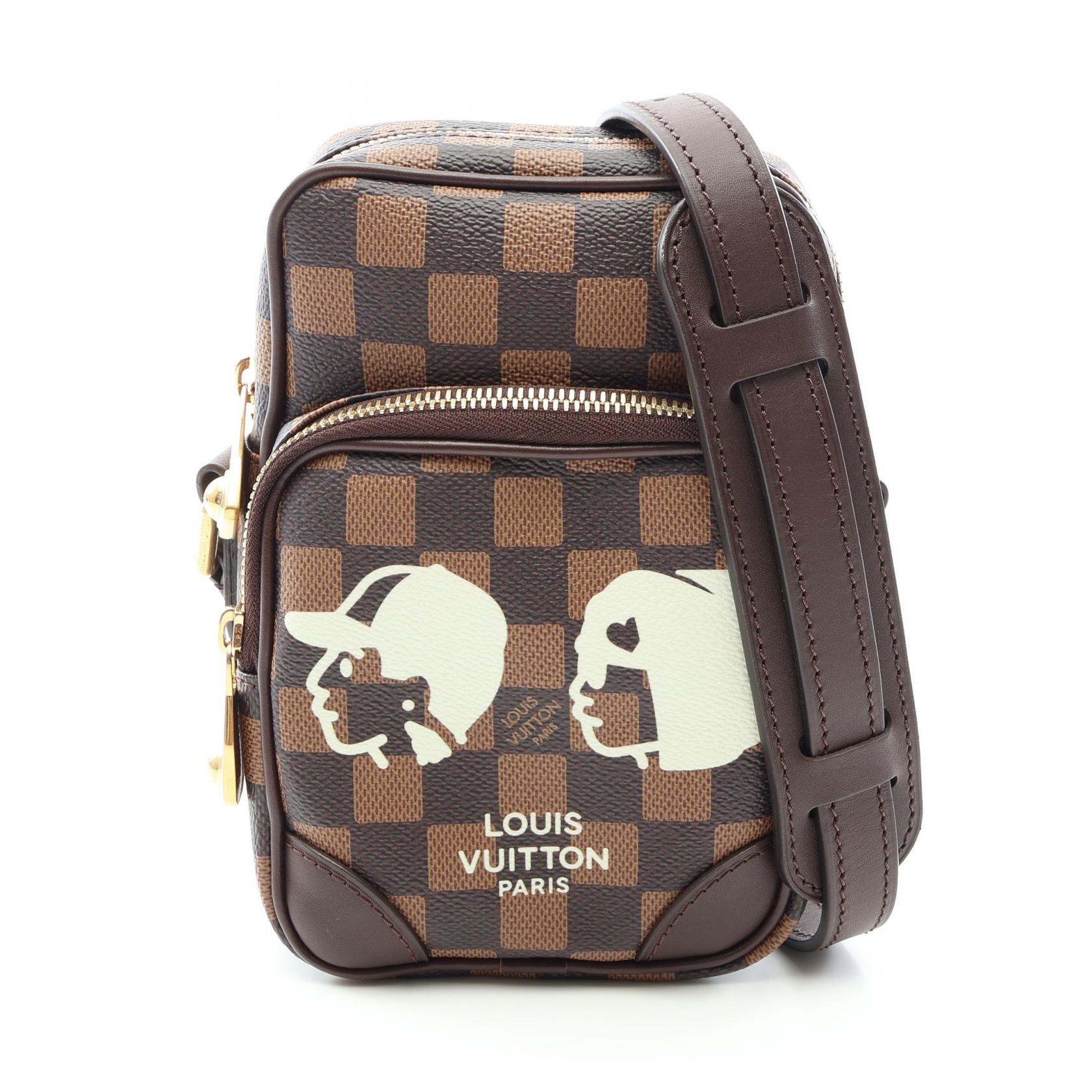 ルイ・ヴィトン LOUIS VUITTON LOUIS VUITTON × NIGO アマゾン ダミエフレンドシップ ショルダーバッグ バッグ PVCコーティングキャンバス レザー ダミエ レディース ブラウン系 N40768 【中古】