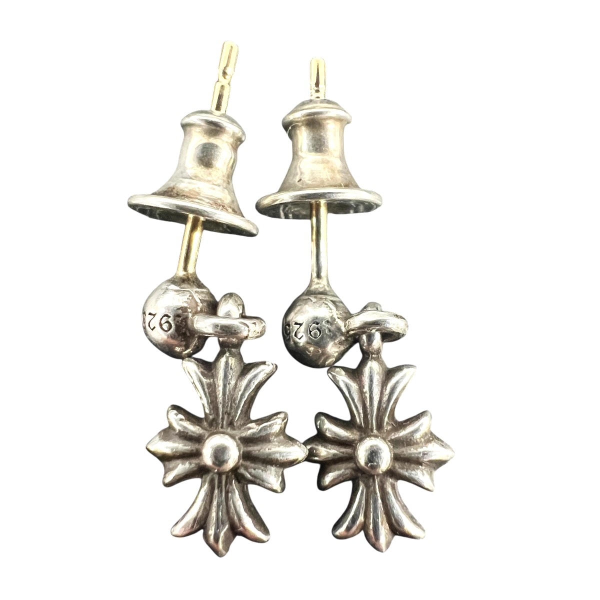 Chrome Hearts Tiny E CH Plus Drop Earrings "Silver"