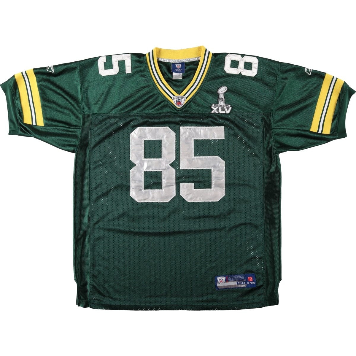 古着 リーボック Reebok NFL GREEN BAY PACKERS グリーンベイパッカーズ Vネック メッシュ ゲームシャツ フットボールシャツ メンズXXL相当/eaa662667